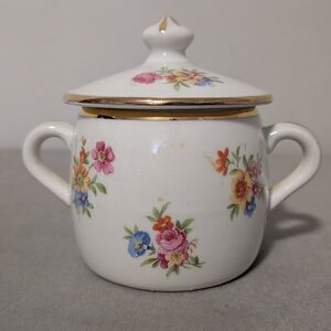 Vintage! French Pilivite Pillivuyt Porcelaines Mehun Small Lidded Pot w/Handles